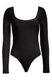 Double Scoop Long Sleeve Thong Bodysuit at Nordstrom